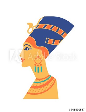 Ancient bust of Nefertiti or Neferneferuaten - pharaoh, queen of Egypt, icon of beauty