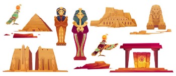 Ancient egypt landmarks Free Vector