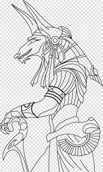 Ancient Egypt Line art Anubis Drawing, Anubis transparent background PNG clipart
