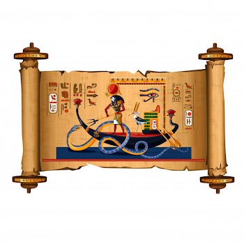 Ancient egypt papyrus scroll cartoon Free Vector
