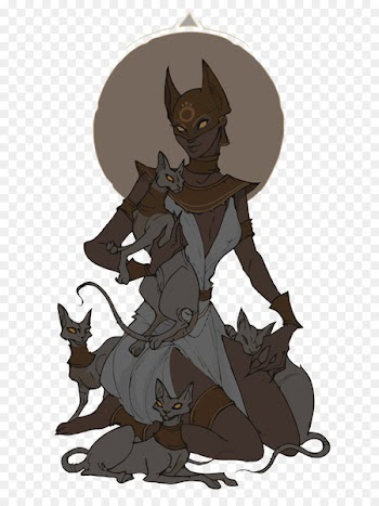 Ancient Egyptian deities Bastet Art Goddess - A vector of Egypt 