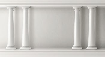 Ancient greek architecture with white pillars Free Vector