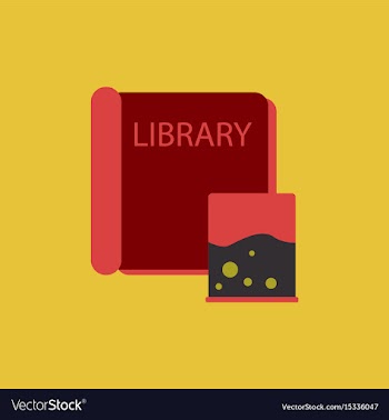 Ancient library book vector image