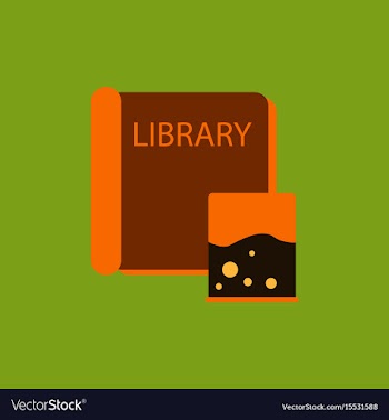 Ancient library book vector image