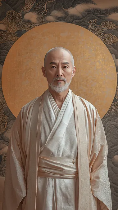 Ancient Serenity: A Portrait of a Middle-Aged Man in China Ancient Serenity: A Portrait of a Middle-Aged Man in China