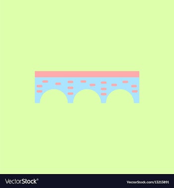 Ancient stone arch bridge vector image