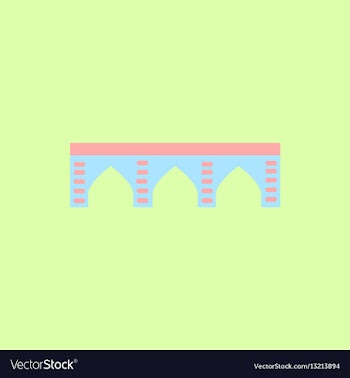 Ancient stone arch bridge vector image