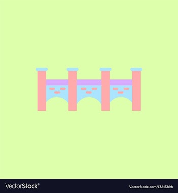 Ancient stone arch bridge vector image