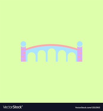 Ancient stone arch bridge vector image