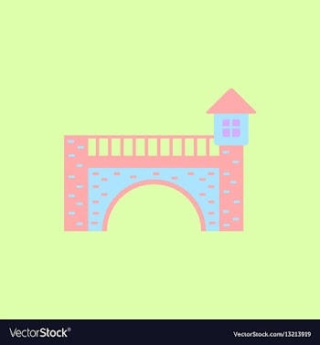 Ancient stone arch bridge vector image