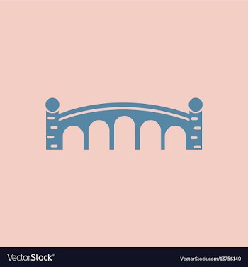 Ancient stone arch bridge vector image