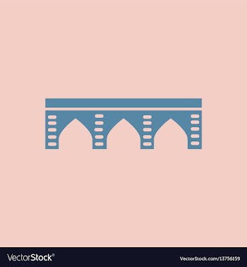 Ancient stone arch bridge vector image
