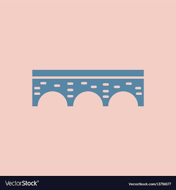Ancient stone arch bridge vector image