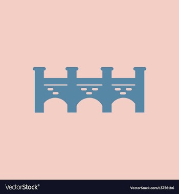 Ancient stone arch bridge vector image