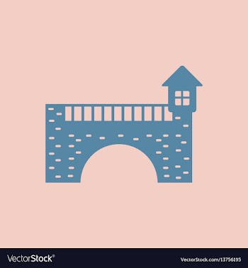 Ancient stone arch bridge vector image