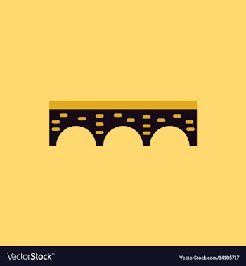 Ancient stone arch bridge vector image