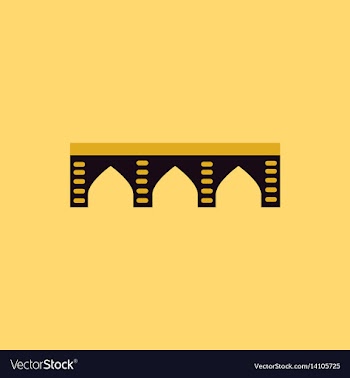 Ancient stone arch bridge vector image