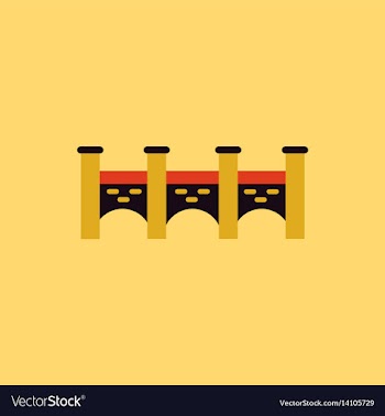 Ancient stone arch bridge vector image