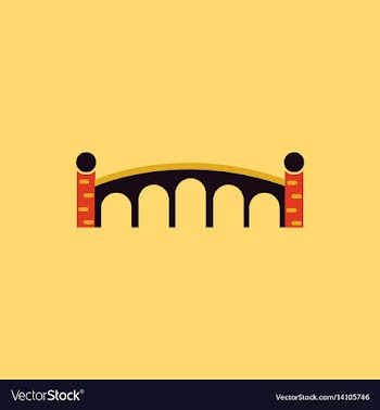 Ancient stone arch bridge vector image