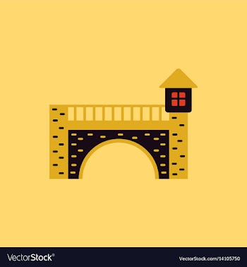 Ancient stone arch bridge vector image
