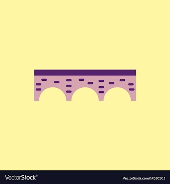 Ancient stone arch bridge vector image