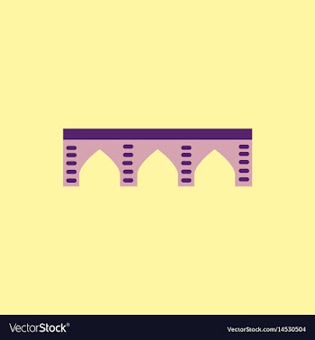 Ancient stone arch bridge vector image