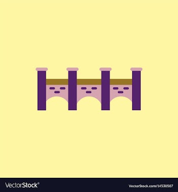 Ancient stone arch bridge vector image