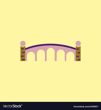 Ancient stone arch bridge vector image