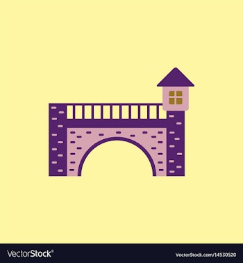 Ancient stone arch bridge vector image