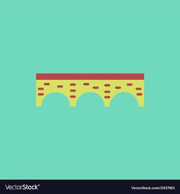 Ancient stone arch bridge vector image