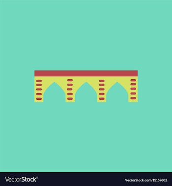 Ancient stone arch bridge vector image