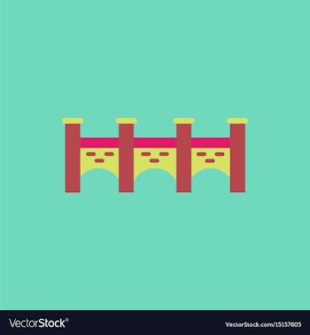 Ancient stone arch bridge vector image