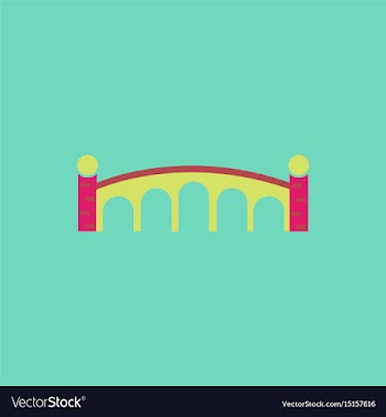 Ancient stone arch bridge vector image