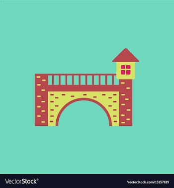 Ancient stone arch bridge vector image
