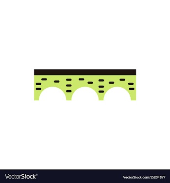 Ancient stone arch bridge vector image