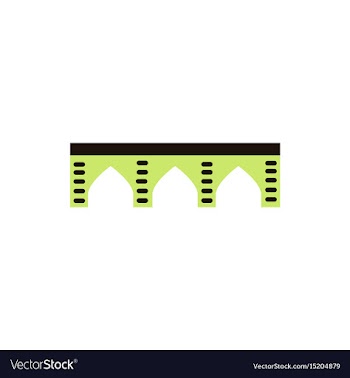 Ancient stone arch bridge vector image
