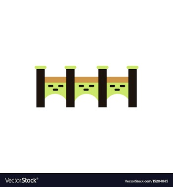 Ancient stone arch bridge vector image