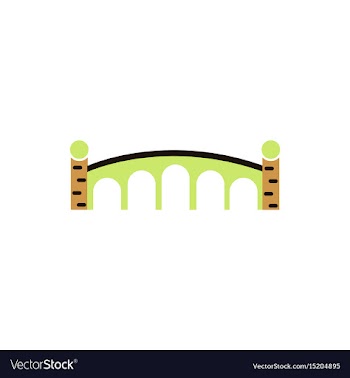 Ancient stone arch bridge vector image