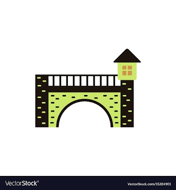 Ancient stone arch bridge vector image