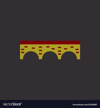 Ancient stone arch bridge vector image