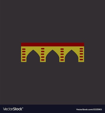 Ancient stone arch bridge vector image