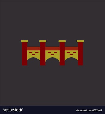 Ancient stone arch bridge vector image