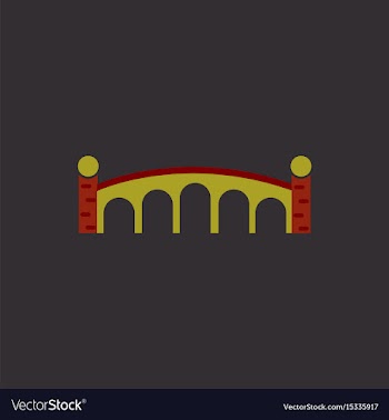 Ancient stone arch bridge vector image