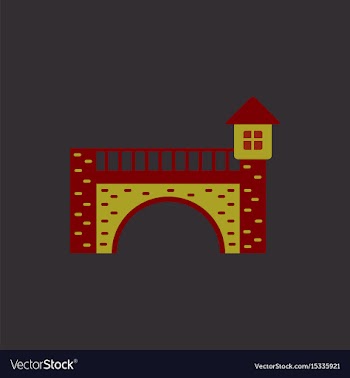 Ancient stone arch bridge vector image
