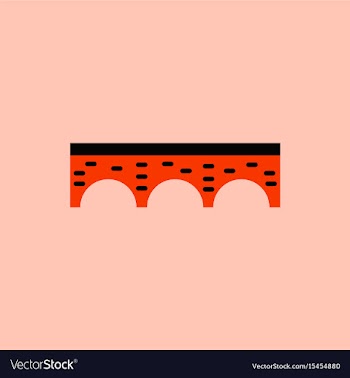 Ancient stone arch bridge vector image
