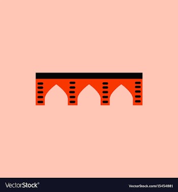 Ancient stone arch bridge vector image