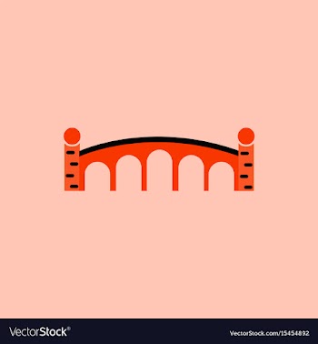 Ancient stone arch bridge vector image