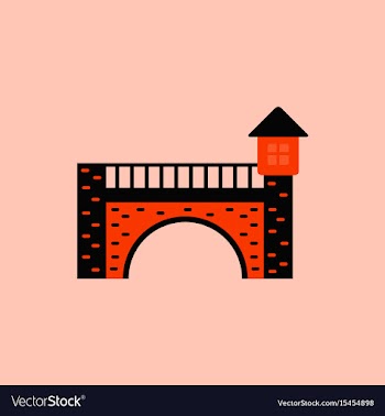 Ancient stone arch bridge vector image