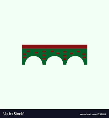 Ancient stone arch bridge vector image