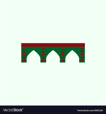 Ancient stone arch bridge vector image
